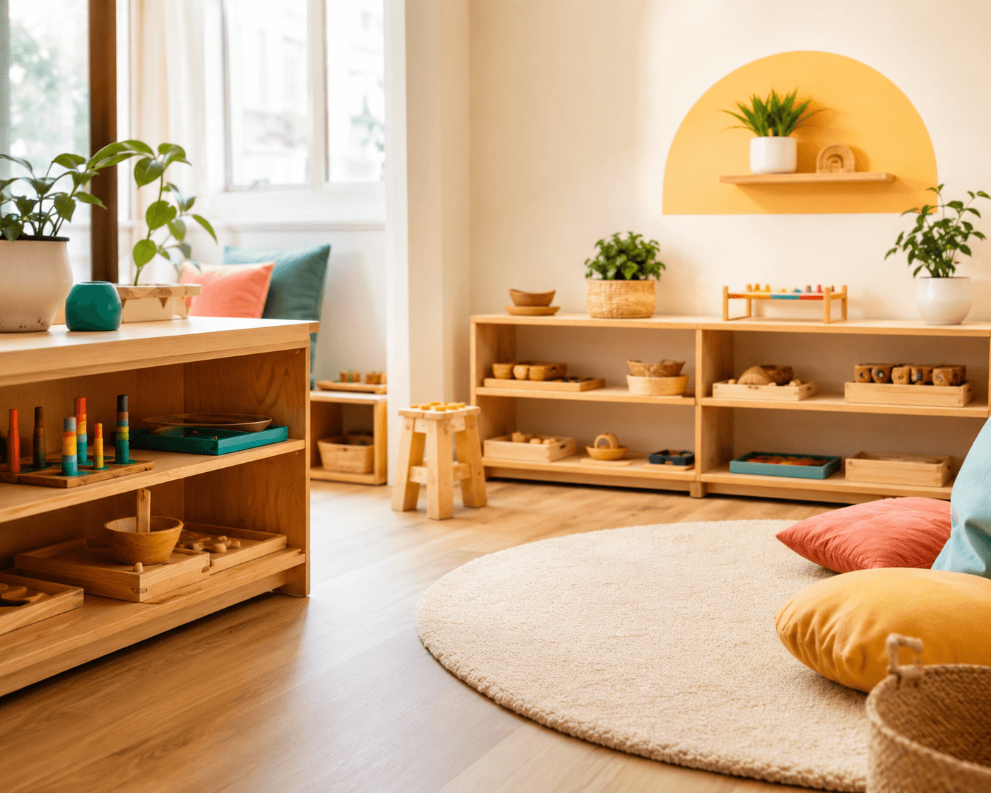 Mitokondri Oyun Okulu'nun sıcak ve düzenli Montessori sınıf ortamı